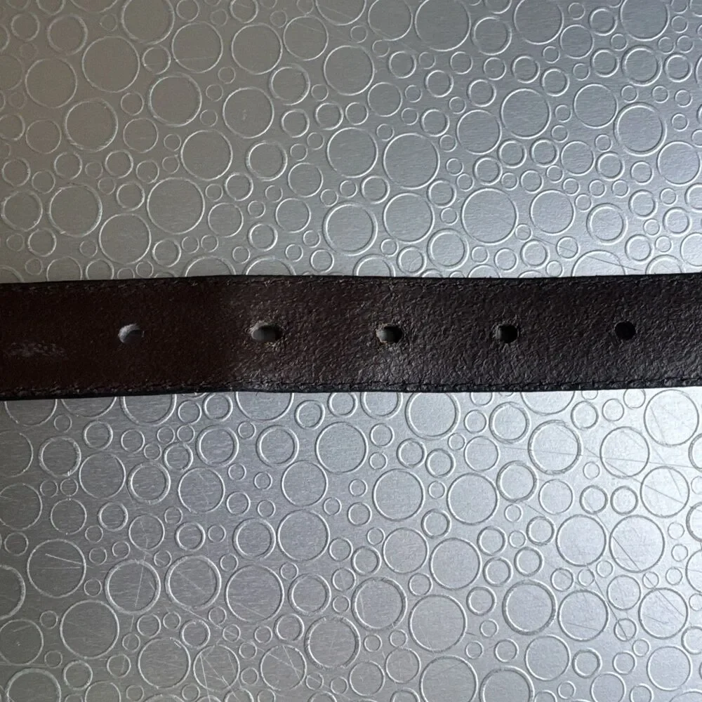 Vintage Unbranded Ranger Belt 3pc Metal Buckle Set 31 32 33 Skinny Boho Western